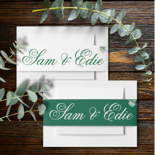 Eucalyptus Greenery Elegant Botanical Wedding  Invitation Belly Band