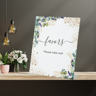 Eucalyptus greenery elegant favour sign