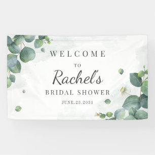 Eucalyptus Greenery Elegant Floral Bridal Shower Banner