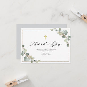 eucalyptus greenery elegant frame thank you card