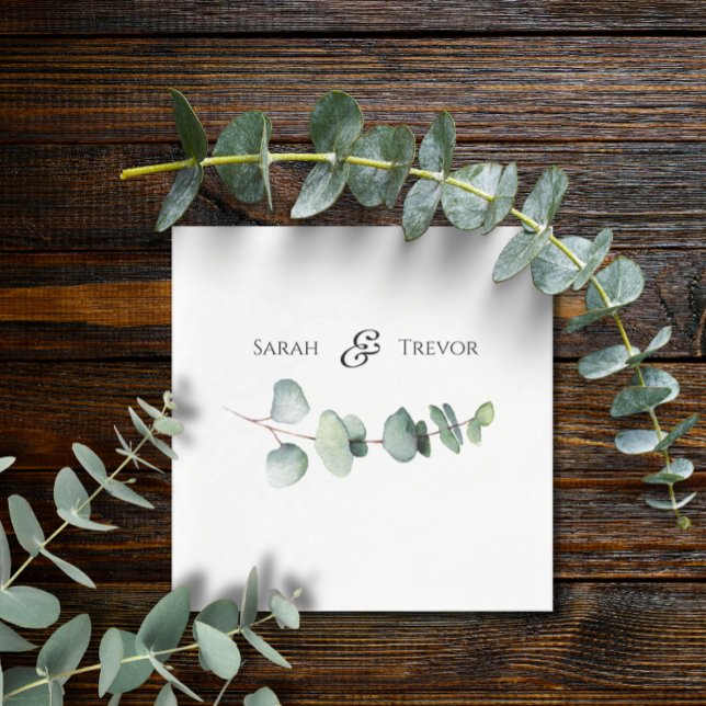 Eucalyptus Greenery Elegant Minimalist Wedding  Napkin (Creator Uploaded)