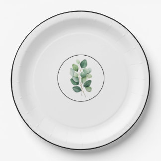 Eucalyptus greenery elegant paper plates