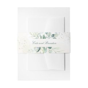 Eucalyptus Greenery Elegant Wedding Invitation Belly Band