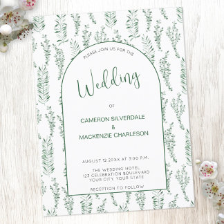 Eucalyptus Greenery Elegant Wedding Invitation Postcard
