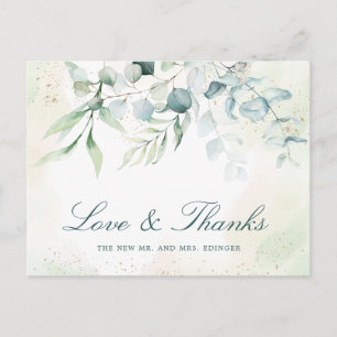 Eucalyptus Greenery Elegant Wedding Postcard