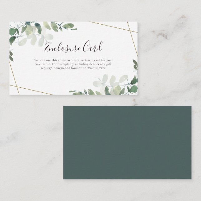 Eucalyptus Greenery  Enclosure Card (Front/Back)