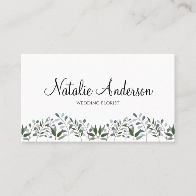 Eucalyptus Greenery Floral Business Card (Front)
