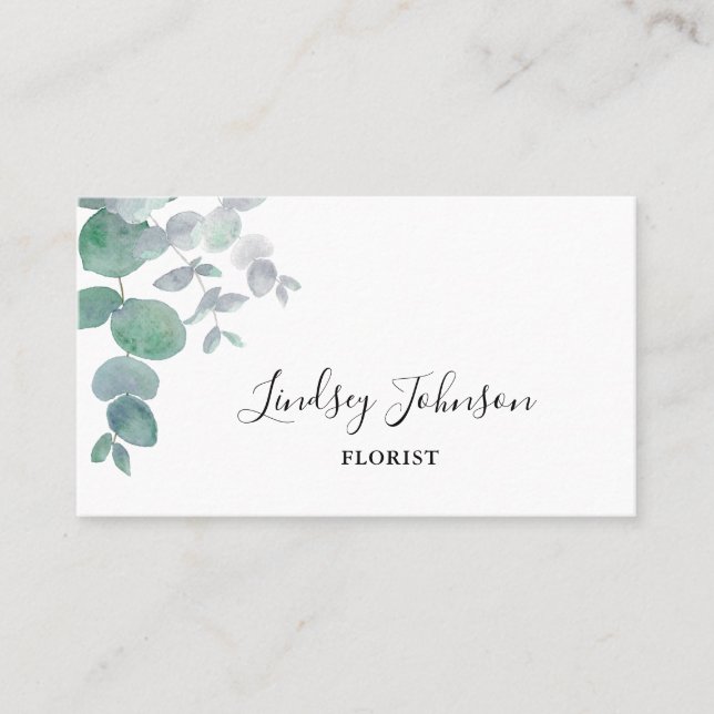 Eucalyptus Greenery Florist Business Card (Front)