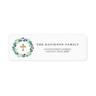Eucalyptus Greenery Foliage Baptism Return Address