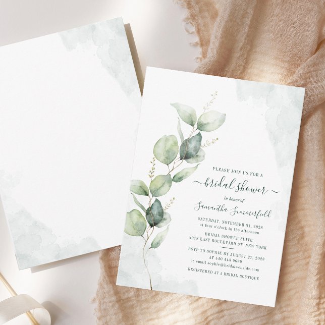 Eucalyptus Greenery Foliage Bridal Shower Invitation (Eucalyptus Greenery Foliage Bridal Shower Invitation)