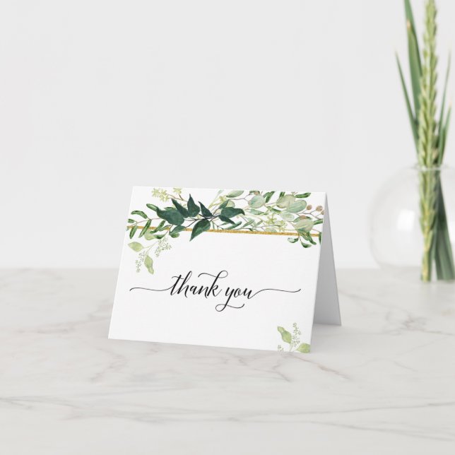 Eucalyptus Greenery Foliage Bridal Thank You Note (Front)