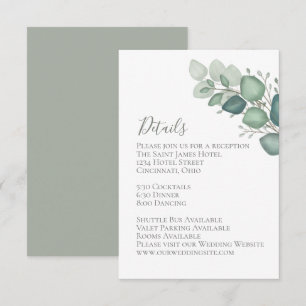 Eucalyptus Greenery Foliage Details Enclosure Card