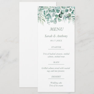Eucalyptus Greenery Foliage Rustic Wedding Food  Menu