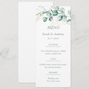 Eucalyptus Greenery Foliage Rustic Wedding Food  Menu