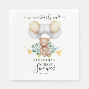 Eucalyptus Greenery Foliage Watercolor Baby Shower Napkin