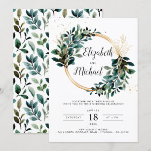 Eucalyptus Greenery Foliage Wedding Invitation