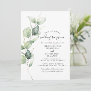 Eucalyptus Greenery Foliage Wedding Reception Invitation