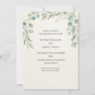 Eucalyptus Greenery Frame Wedding Invitation