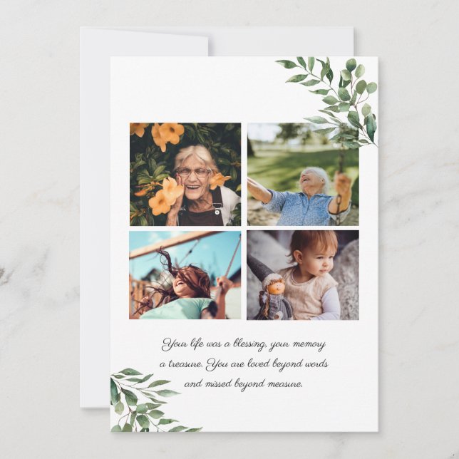 Eucalyptus Greenery | Funeral Memorial Program Invitation (Front)