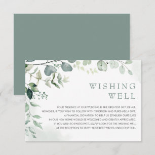 Eucalyptus Greenery Garden Wedding Wishing Well Enclosure Card