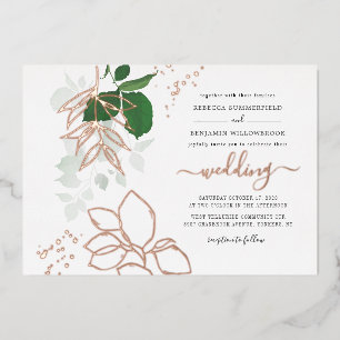 Eucalyptus Greenery Geometric Wedding Rose Gold