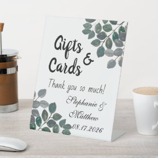 Eucalyptus Greenery Gifts & Cards Pedestal Sign