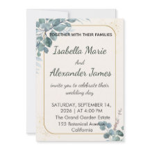 Eucalyptus Greenery Gold Foil Minimalist Wedding I