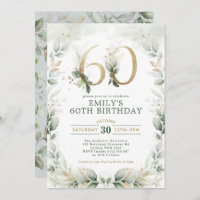 Eucalyptus Greenery Gold Garden 60th Birthday