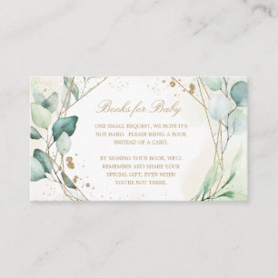 Eucalyptus Greenery Gold Geometric Books for Baby Enclosure Card