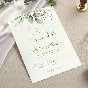 Eucalyptus Greenery Gold Leaves Botanical Wedding