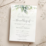 Eucalyptus Greenery Gold Leaves Botanical Wedding Invitation<br><div class="desc">Beautiful wedding invitation featuring watercolor eucalyptus and gold leaves.</div>