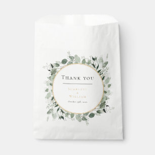 Eucalyptus Greenery Gold Sage Green Wedding Favour Bags
