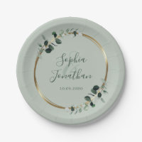 Eucalyptus Greenery Gold Sage Personalised Wedding