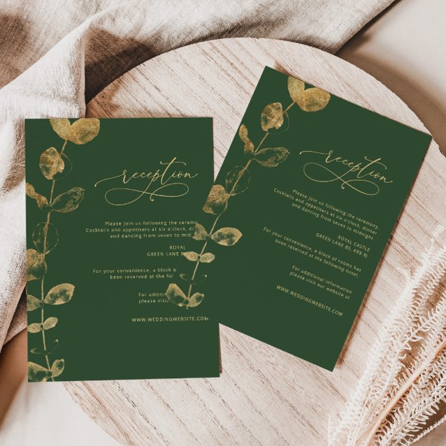 Eucalyptus Greenery gold Wedding Details Enclosure Card (Creator Uploaded)