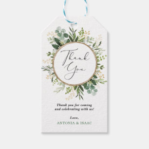 Eucalyptus Greenery Gold Wedding Party Favours Gift Tags