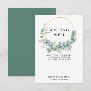 Eucalyptus Greenery Gold Wedding Wishing Well Card
