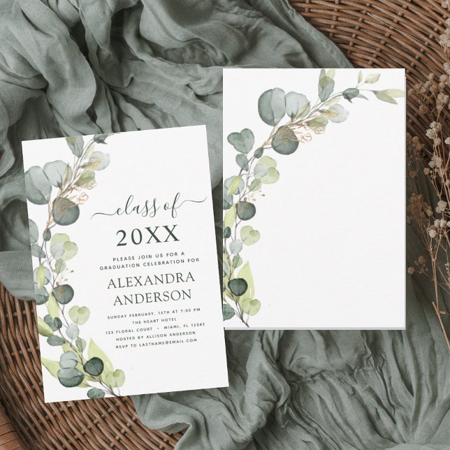 Eucalyptus Greenery Graduation Class Of 2023 Invitation (Creator Uploaded)