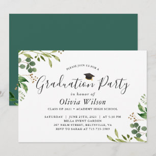 Eucalyptus Greenery Graduation Party Invitation