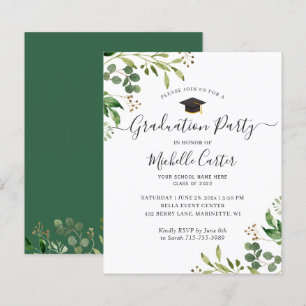 Eucalyptus Greenery Graduation Party Invitation