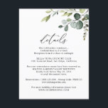 Eucalyptus Greenery Guest Information Details Enclosure Card<br><div class="desc">Designed to coordinate with our Boho Greenery wedding collection,  this customisable Guest Information Details card,  features a watercolor greenery leaves with calligraphy graphic text,  paired with a classy serif & modern sans font in black. Matching items available.</div>