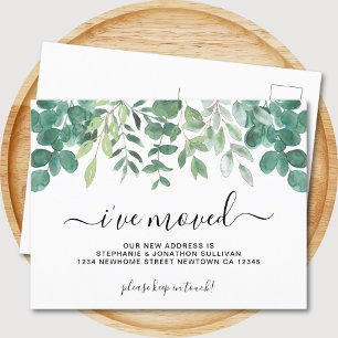 Eucalyptus Greenery I've Moved  Announcement Postcard