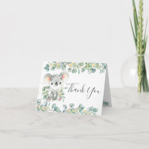 Eucalyptus Greenery Koala Birthday Baby Shower  Thank You Card