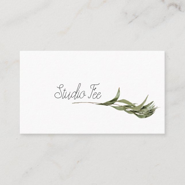 Eucalyptus greenery leaf business card (Front)