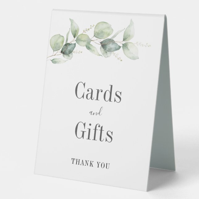 Eucalyptus Greenery Leaves Birthday Cards Gifts (Front)