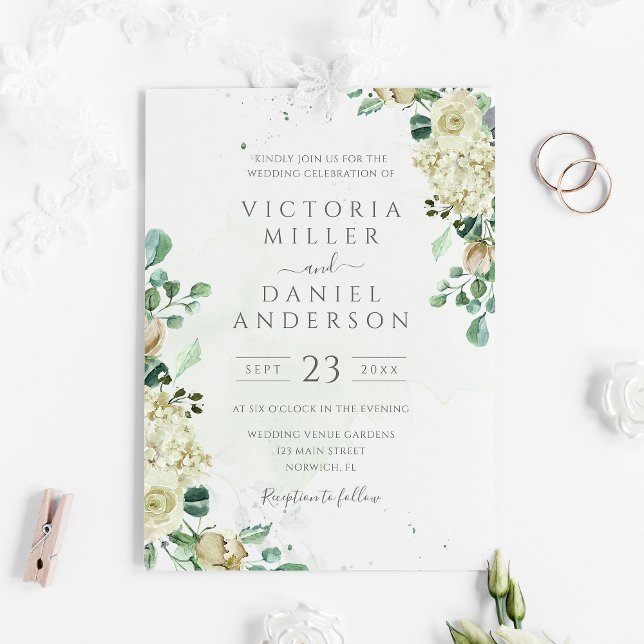 Eucalyptus Greenery Leaves Elegant Floral Wedding Invitation (Creator Uploaded)