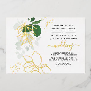Eucalyptus Greenery Leaves Geometric Wedding Gold