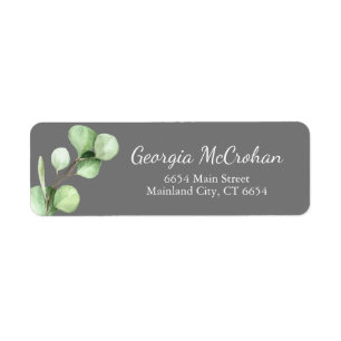 Eucalyptus Greenery Leaves Return Address Label