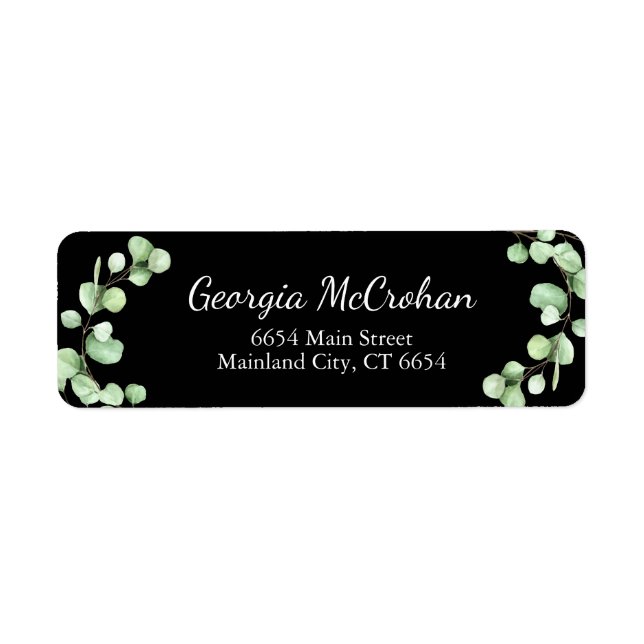 Eucalyptus Greenery Leaves Return Address Label (Front)