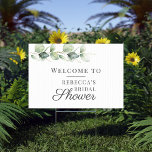 Eucalyptus Greenery Leaves Watecolor Bridal Shower Garden Sign<br><div class="desc">Floral Eucalyptus Leaves Script Bridal Shower Sign you can easily customise with your shower details by clicking the "Personalise" button above</div>