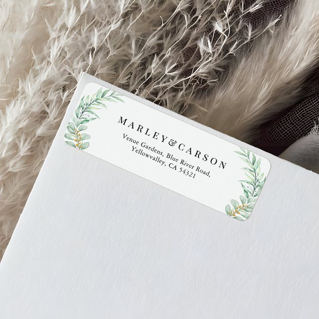 Eucalyptus Greenery leaves Wedding Return Address (Creator Uploaded)